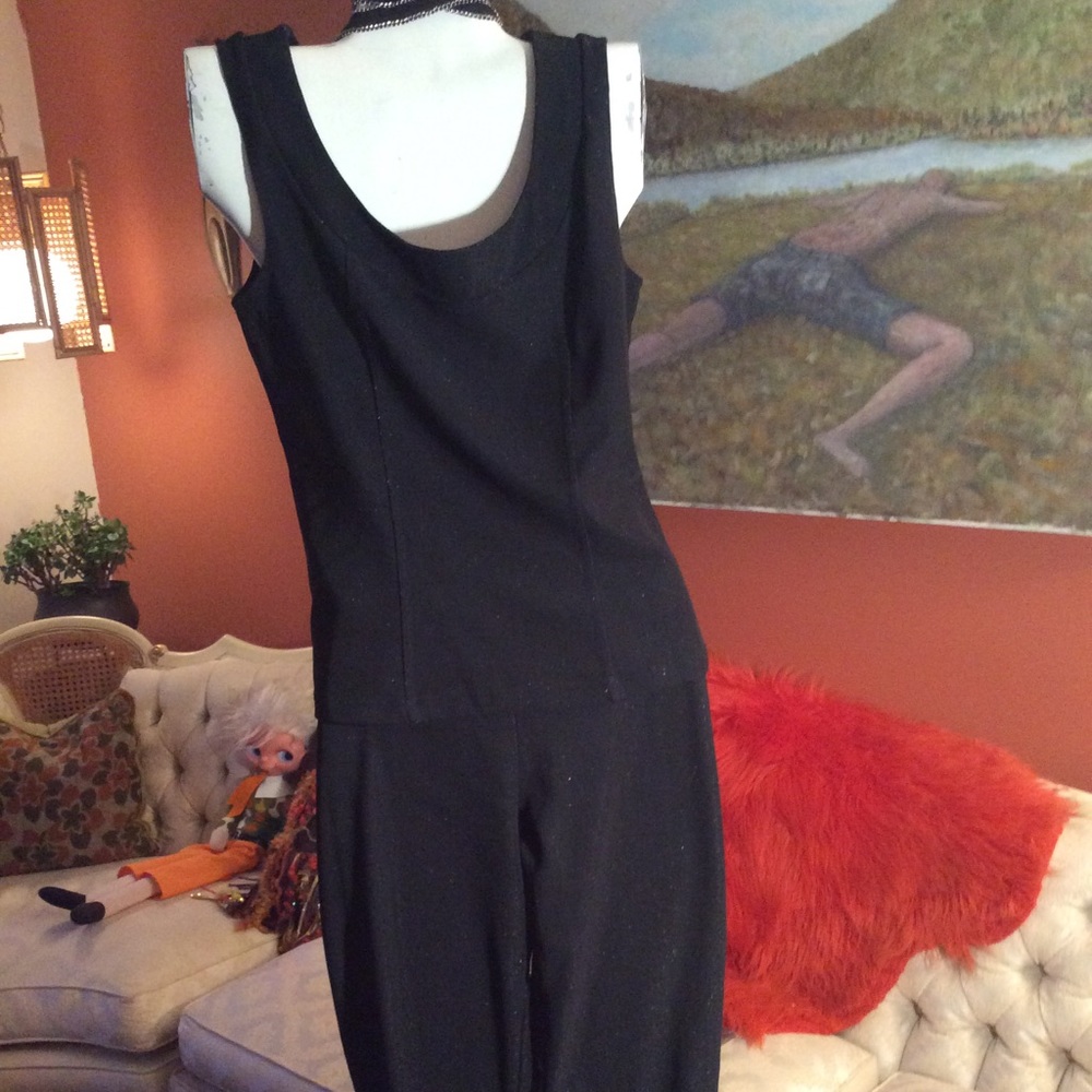 Very Chic 2 piece Vintage nylon/metallic outfit